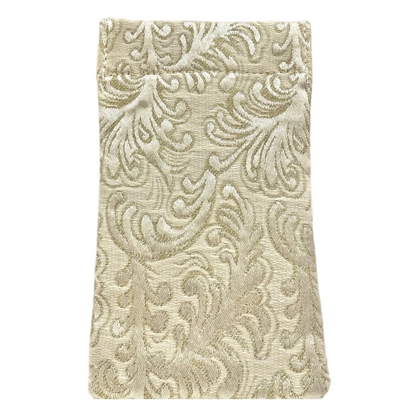 AMRITA SINGH Beijing Eyewear Case Cream/Gold Silk Damask With Box - Picture 3 of 10